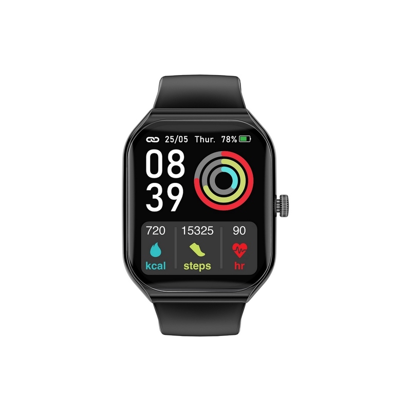Promate Smart Watch, Sporty BT 3.0 + BLE 5.2 Fitness Tracker with 1.96” Always-On AMOLED Display, 10 Day Battery Life, 100+ Sports Modes and IP68 Water Resistance for iPhone 14, Galaxy S23